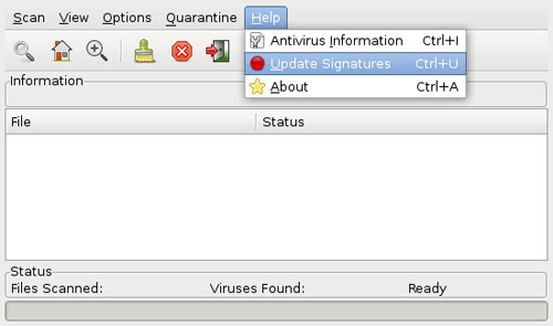 ClamTK Update Signatures ClamTK Update Signatures