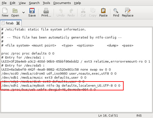 Fstab File Fstab File