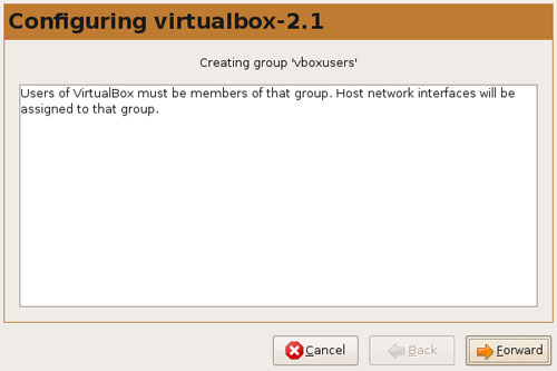 Install VirtualBox Screen 1 Install VirtualBox Screen 1