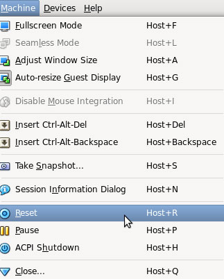 Reset Virtual Machine Reset Virtual Machine