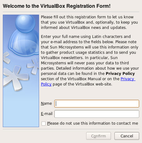 VirtualBox Registration VirtualBox Registration