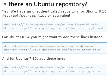 Dropbox Install On Ubuntu 8.10